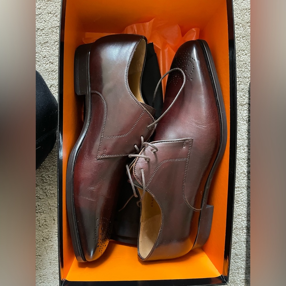 Magnanni Reko Medallion Toe Derby In Tobacco Leather